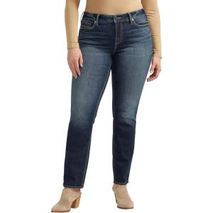 Silver Jeans Co. Women’s Plus Size Suki Mid Rise Slim Bootcut Jeans(Straight Leg Indigo)