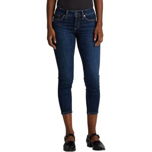Silver Jeans Co. Women’s Suki Curvy Fit Mid Rise Capri Jean(Dark Indigo Ssx329)