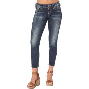 Silver Jeans Co. Women’s Suki Curvy Fit Mid Rise Capri Jean(Dark Indigo Wash Ssx455)