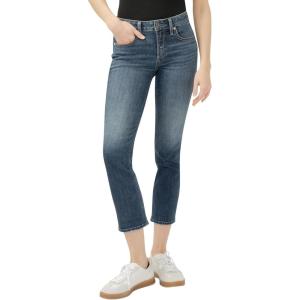 Silver Jeans Co. Women’s Suki Curvy Fit Mid Rise Capri Jean(Luxe Stretch Dark Indigo)