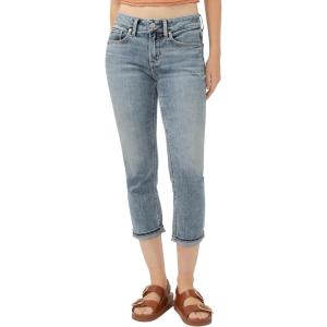 Silver Jeans Co. Women’s Suki Curvy Fit Mid Rise Capri Jean(Luxe Stretch Indigo)