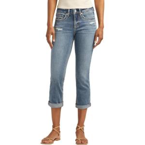 Silver Jeans Co. Women’s Suki Curvy Fit Mid Rise Capri Jean(Med Wash Cvs305)