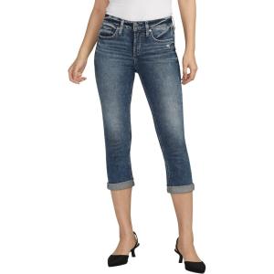 Silver Jeans Co. Women’s Suki Curvy Fit Mid Rise Capri Jean(Med Wash Epx392)