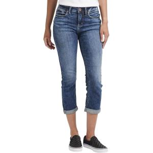 Silver Jeans Co. Women’s Suki Curvy Fit Mid Rise Capri Jean(Med Wash Scv389)
