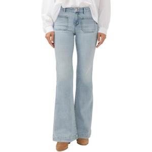Silver Jeans Co. Women’s Suki Mid Rise Curvy Fit Flare Leg Jeans(Light Wash)