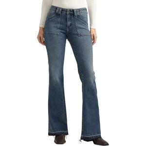 Silver Jeans Co. Women’s Suki Mid Rise Curvy Fit Flare Leg Jeans(Med Wash Edb338)