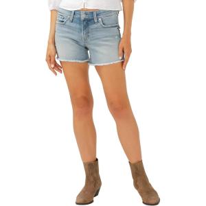 Silver Jeans Co. Womens Suki Mid Rise Curvy Fit Short(Blue)