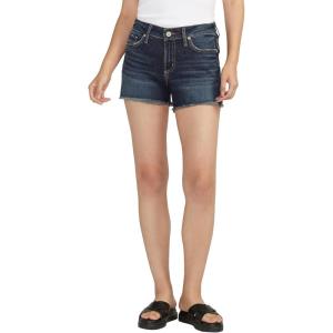 Silver Jeans Co. Womens Suki Mid Rise Curvy Fit Short(Dark Wash Cvs403)