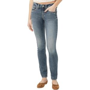 Silver Jeans Co. Women’s Suki Mid Rise Curvy Fit Skinny Jeans(Dark Wash Met)