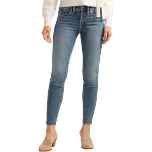 Silver Jeans Co. Women’s Suki Mid Rise Curvy Fit Skinny Jeans(Med Wash Ecf249)