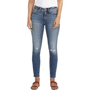 Silver Jeans Co. Women’s Suki Mid Rise Curvy Fit Skinny Jeans(Med Wash Scv375)