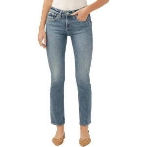 Silver Jeans Co. Women’s Suki Mid Rise Curvy Fit Straight Leg Jeans(Indigo)