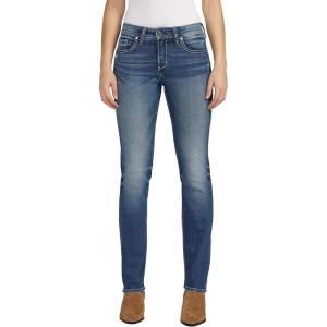 Silver Jeans Co. Women’s Suki Mid Rise Curvy Fit Straight Leg Jeans(Med Wash Eae358)