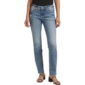 Silver Jeans Co. Women’s Suki Mid Rise Curvy Fit Straight Leg Jeans(Med Wash Ekc202)