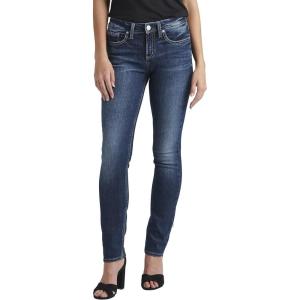 Silver Jeans Co. Women’s Suki Mid Rise Curvy Fit Straight Leg Jeans(Med Wash Ekc343)
