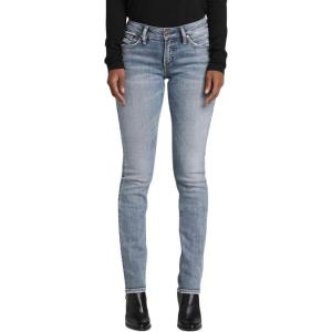 Silver Jeans Co. Women’s Suki Mid Rise Curvy Fit Straight Leg Jeans(Mid Stretch Vintage Light)