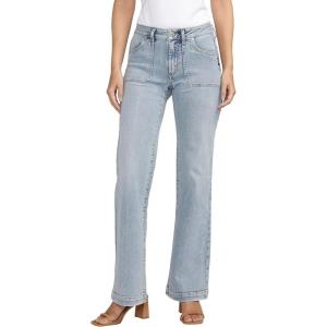 Silver Jeans Co. Womens Suki Mid Rise Curvy Fit Trouser Leg Jeans(Indigo)