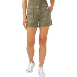 Silver Jeans Co. Womens Suki Mid Rise Curvy Fit Utility Shorts(Fatigue Green)