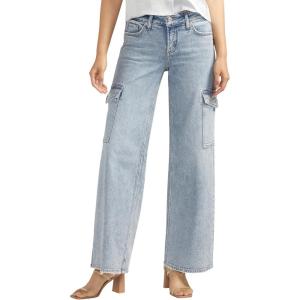 Silver Jeans Co. Women’s Suki Mid Rise Curvy Fit Wide Leg Jeans(Indigo)