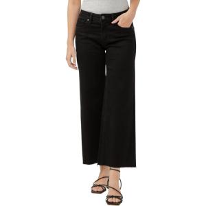 Silver Jeans Co. Women’s Suki Mid Rise Curvy Fit Wide Leg Jeans(Luxe Stretch Black)