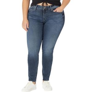 Silver Jeans Co. Women’s Suki Mid Rise Skinny Leg Luxe Stretch Jeans(Dark Wash Edb438)