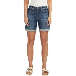 Silver Jeans Co. Women’s Sure Thing High Rise Long Short(Dark Wash Eae311)