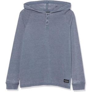 Silver Jeans Co. boys Boys Acid Wash Henley Hoodie(Navy)