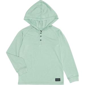 Silver Jeans Co. boys Boys Acid Wash Henley Hoodie(Sage)