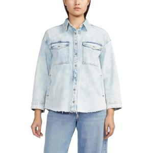 Silver Jeans Co. womens Denim Shacket(Med Wash Soc228)