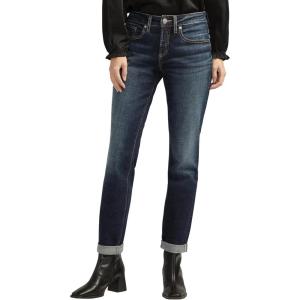 Silver Jeans-Womens Sam Relaxed Boyfriend Fit Jean(Luxe Stretch Dark Indigo)