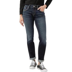 Silver Jeans-Womens Sam Relaxed Boyfriend Fit Jean(Mid Indigo)