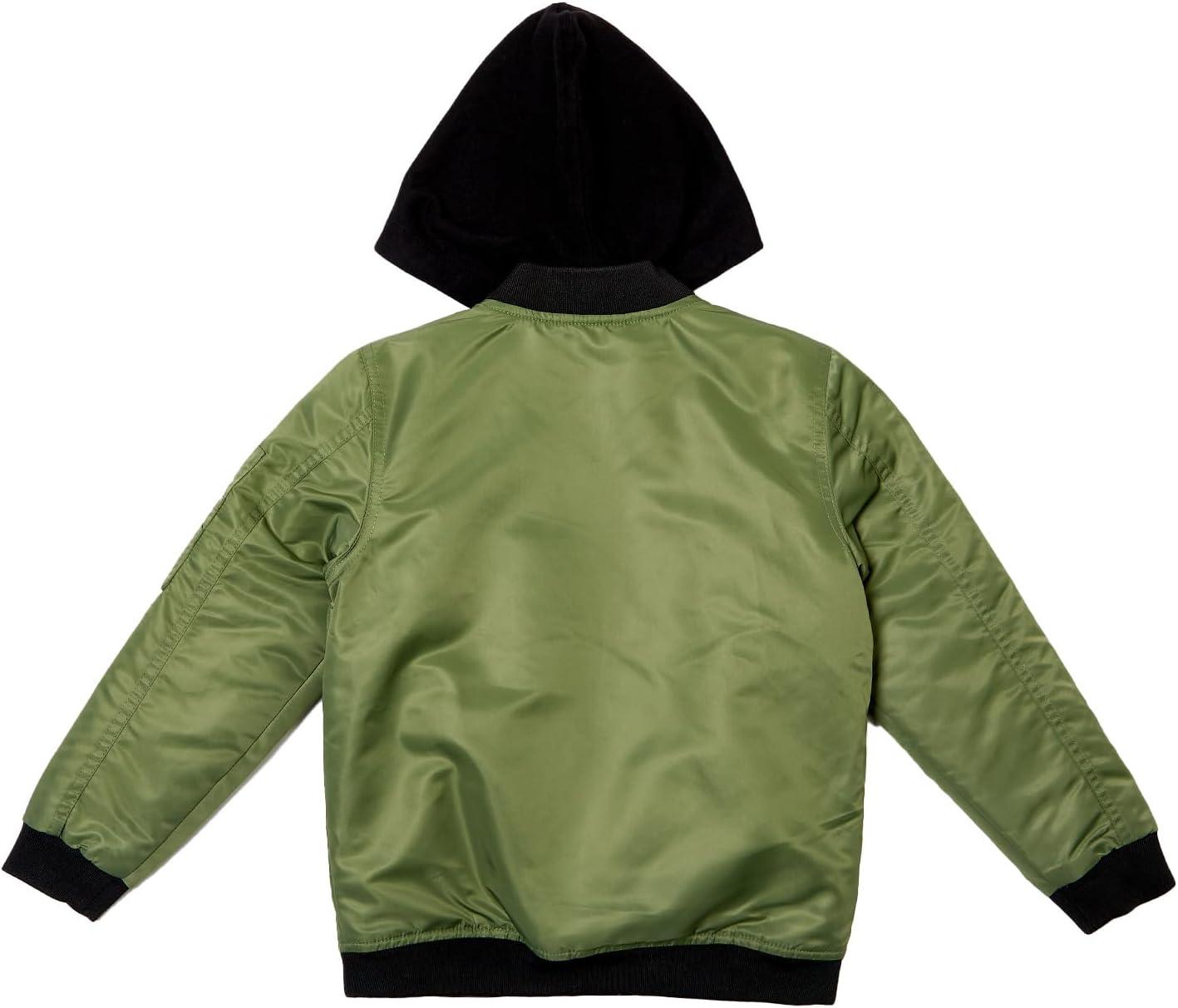 image:imageSilver Jeans Co Boys Hooded Bomber JacketOlive