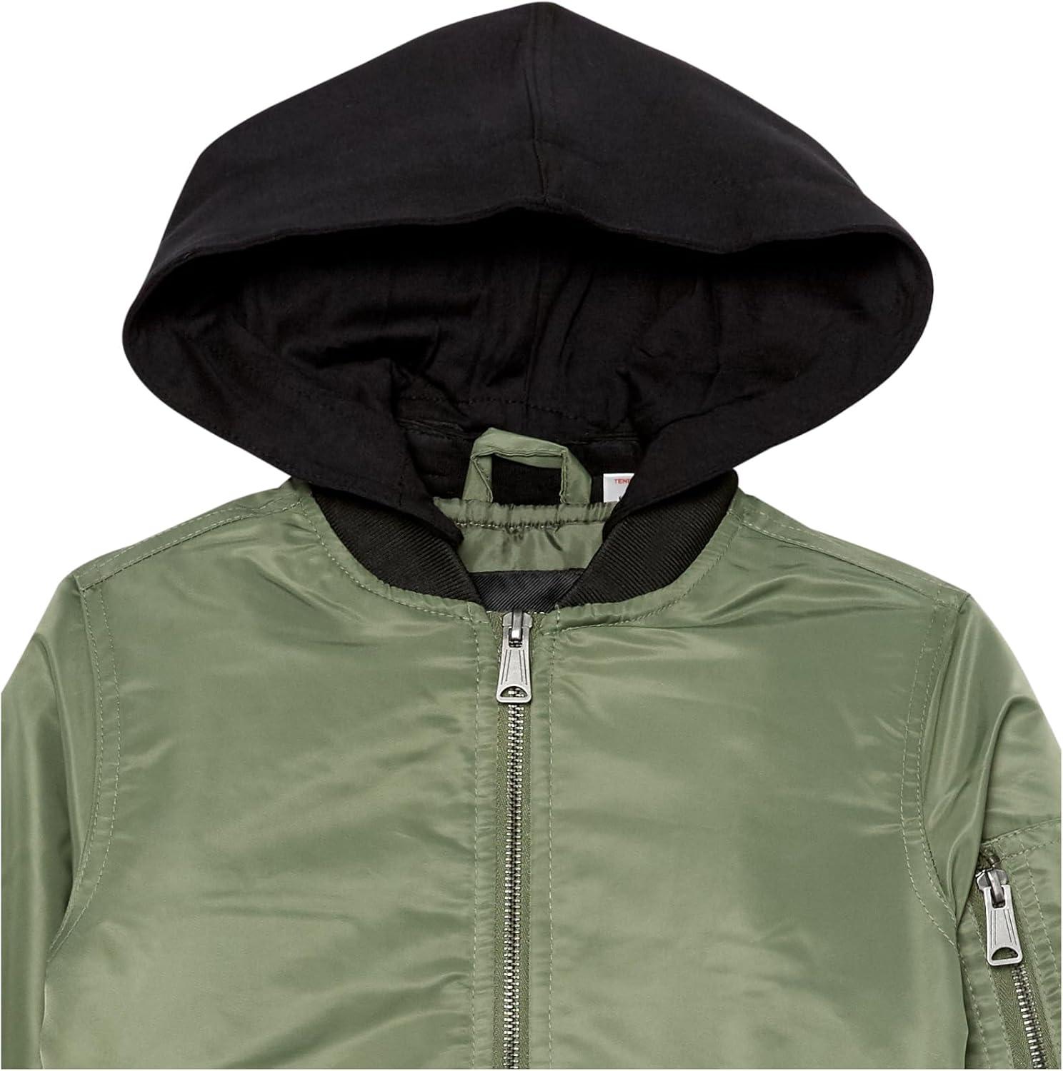 image:imageSilver Jeans Co Boys Hooded Bomber JacketOlive