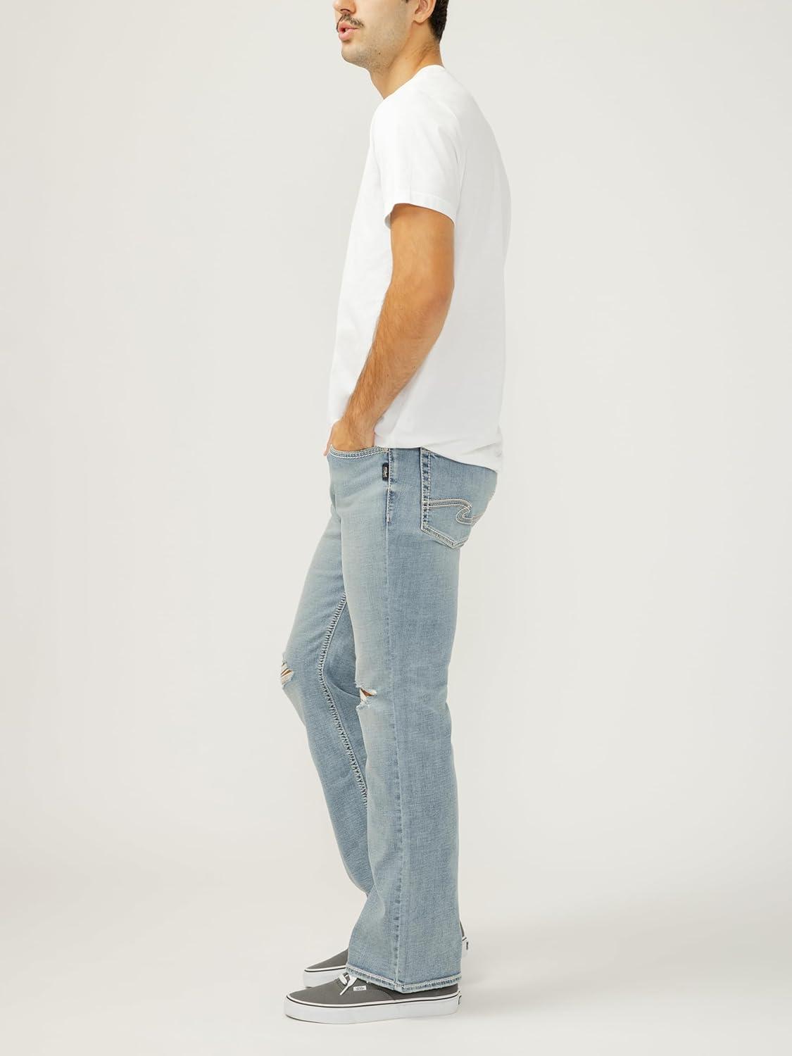 image:imageSilver Jeans Co Mens Jace Slim Fit Bootcut Jeans Medium Wash 36W x 34L