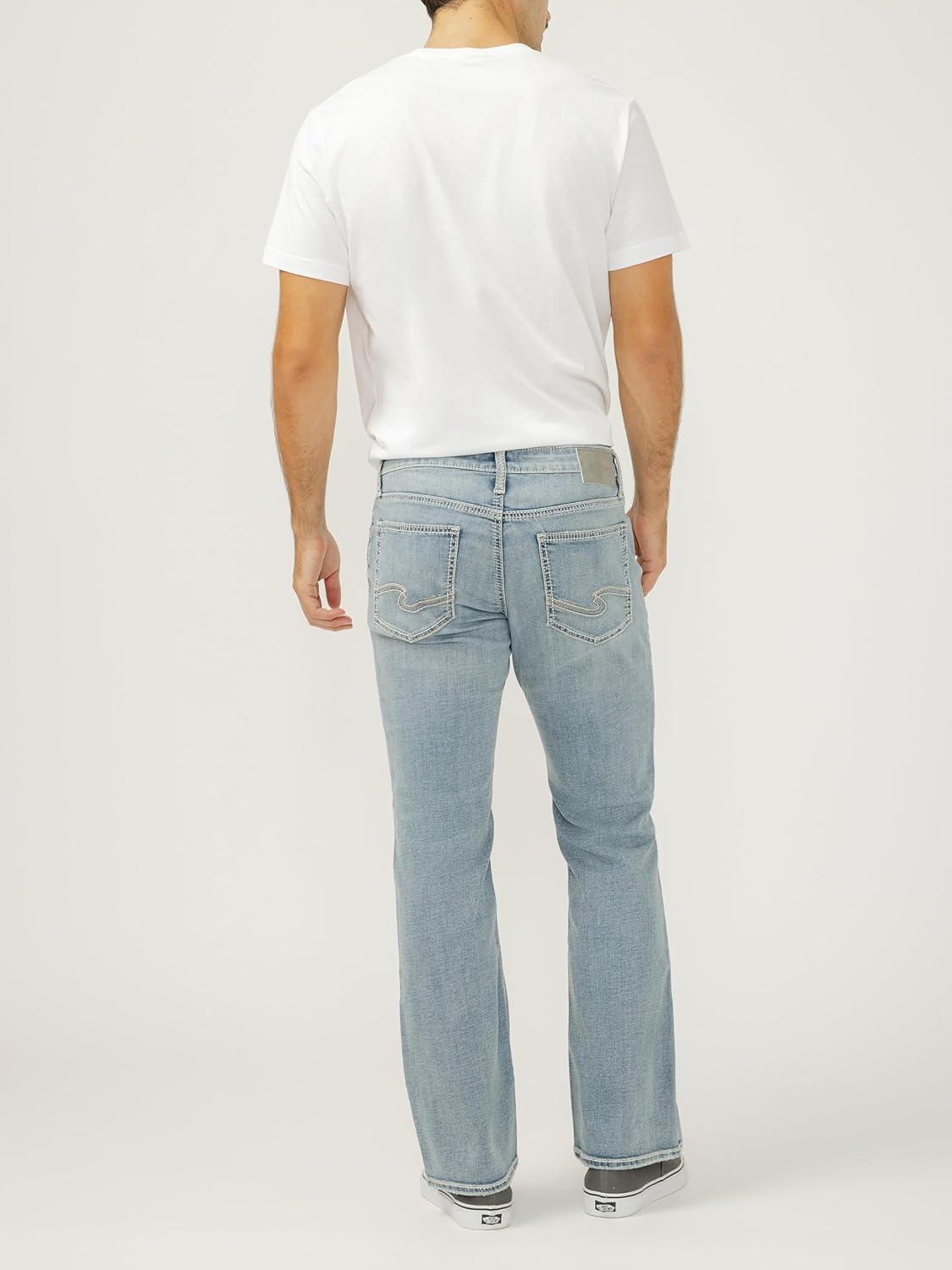 image:imageSilver Jeans Co Mens Jace Slim Fit Bootcut Jeans Medium Wash 36W x 34L