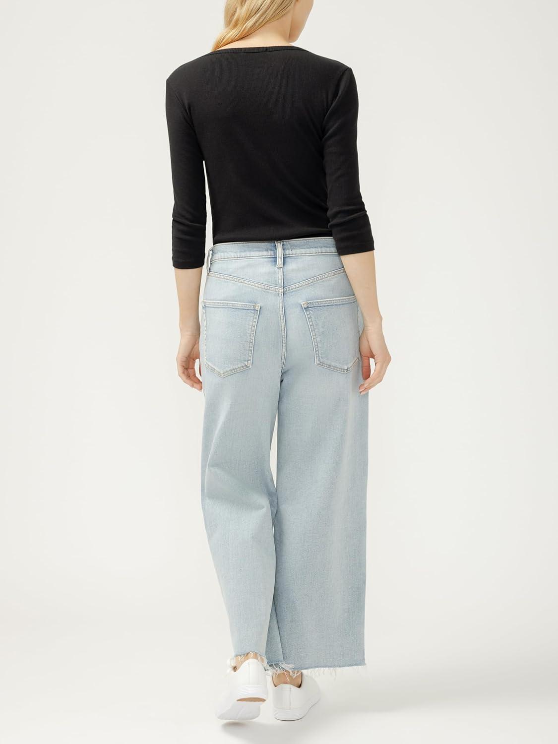 image:imageSilver Jeans Co Womens Be Easy Wide Leg Crop JeansMalaga