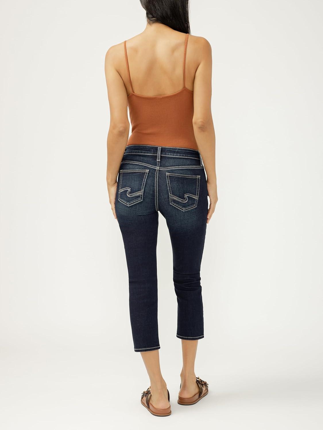 image:imageSilver Jeans Co Womens Elyse Mid Rise Comfort Fit Capri JeansBay St Louis