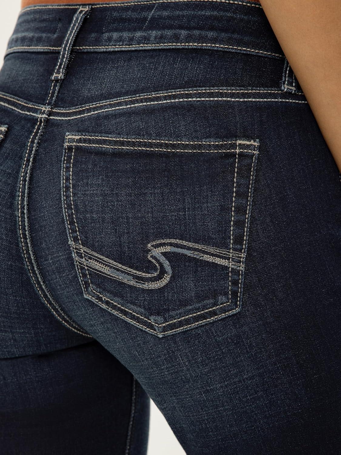 image:imageSilver Jeans Co Womens Elyse Mid Rise Comfort Fit Capri JeansBay St Louis
