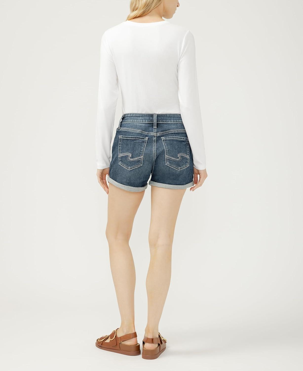 image:imageSilver Jeans Co Womens Elyse Mid Rise Comfort Fit Short Medium Wash 27W x 4L