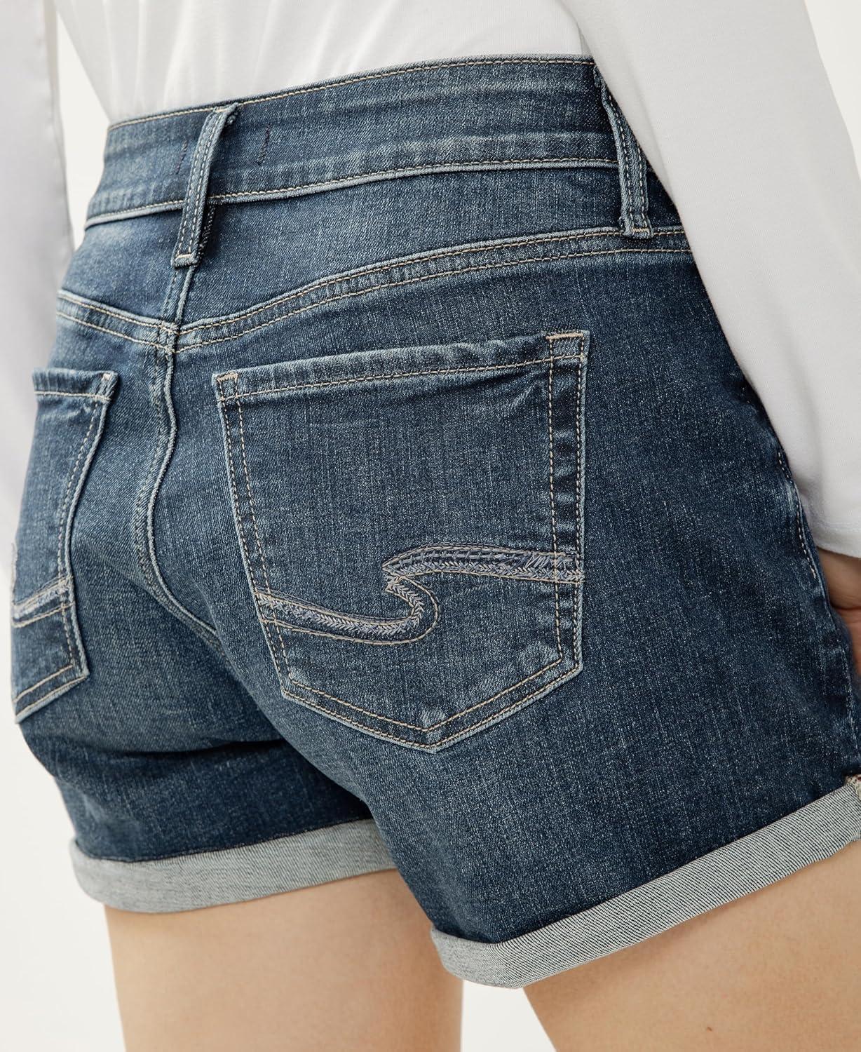 image:imageSilver Jeans Co Womens Elyse Mid Rise Comfort Fit Short Medium Wash 27W x 4L