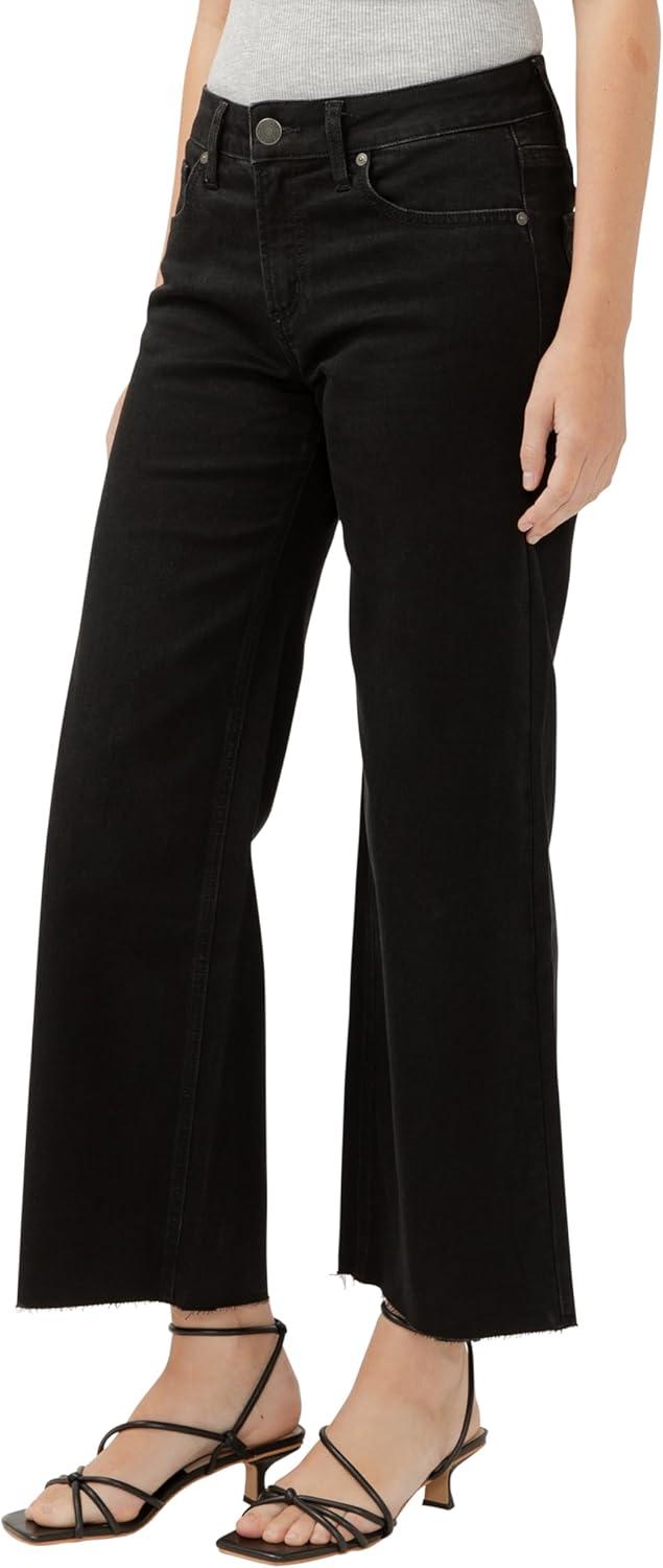 image:imageSilver Jeans Co Womens Suki Mid Rise Curvy Fit Wide Leg JeansLuxe Stretch Black