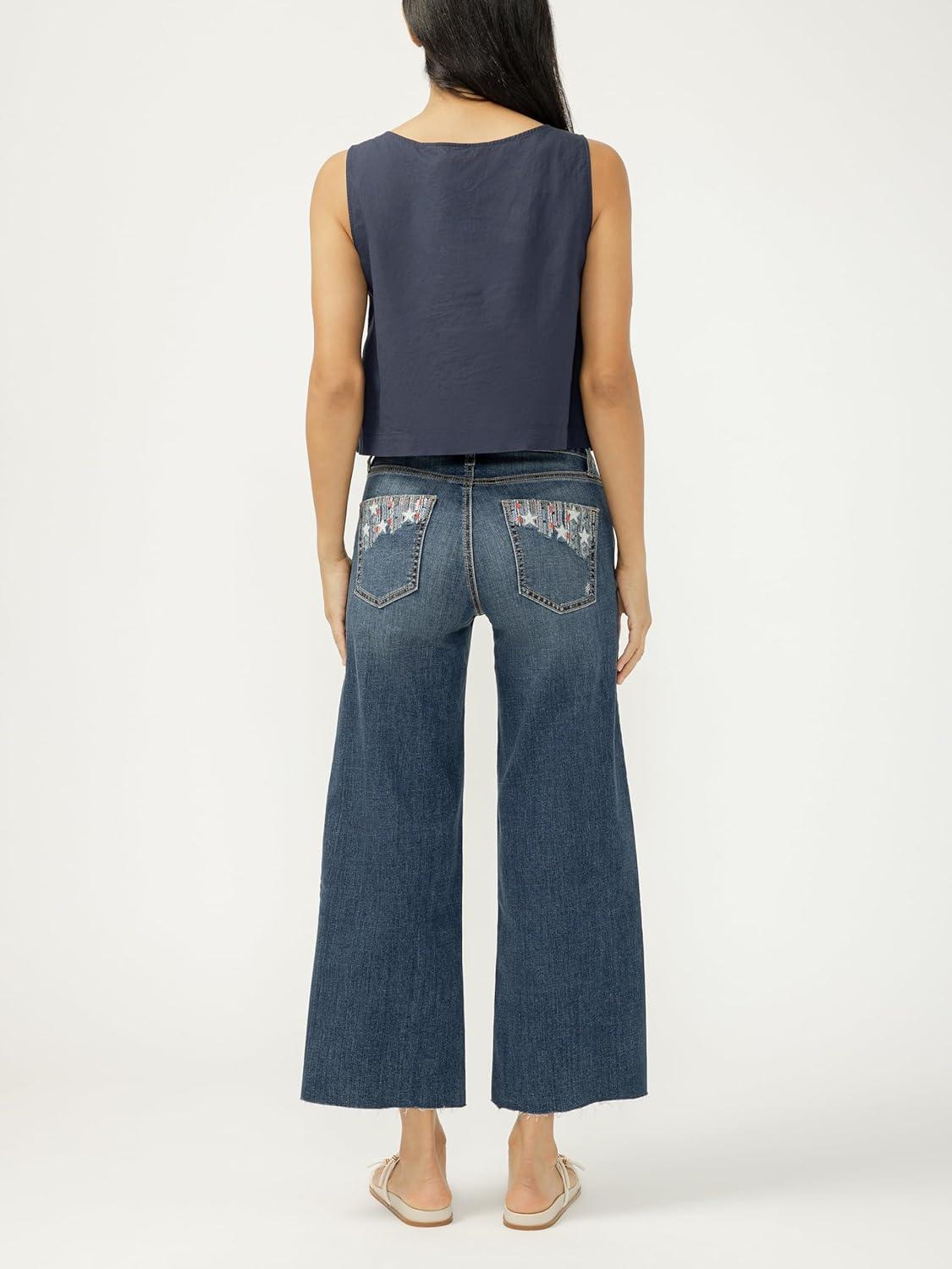 image:imageSilver Jeans Co Womens Suki Mid Rise Curvy Fit Wide Leg JeansMix Tape