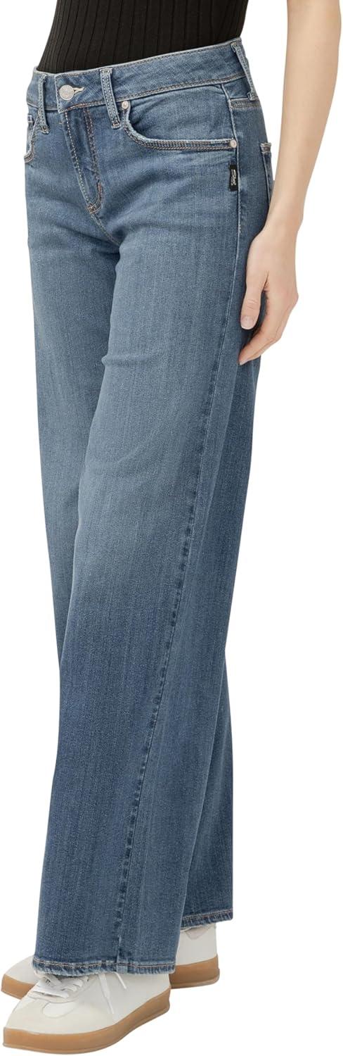 image:imageSilver Jeans Co Womens Suki Mid Rise Curvy Fit Wide Leg JeansPaloma