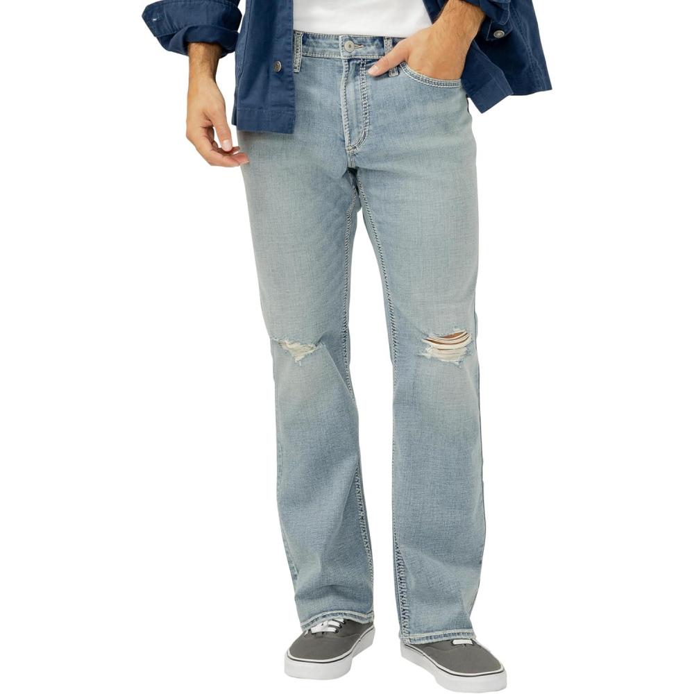image:imageSilver Jeans Co Mens Jace Slim Fit Bootcut Jeans Medium Wash 36W x 34L