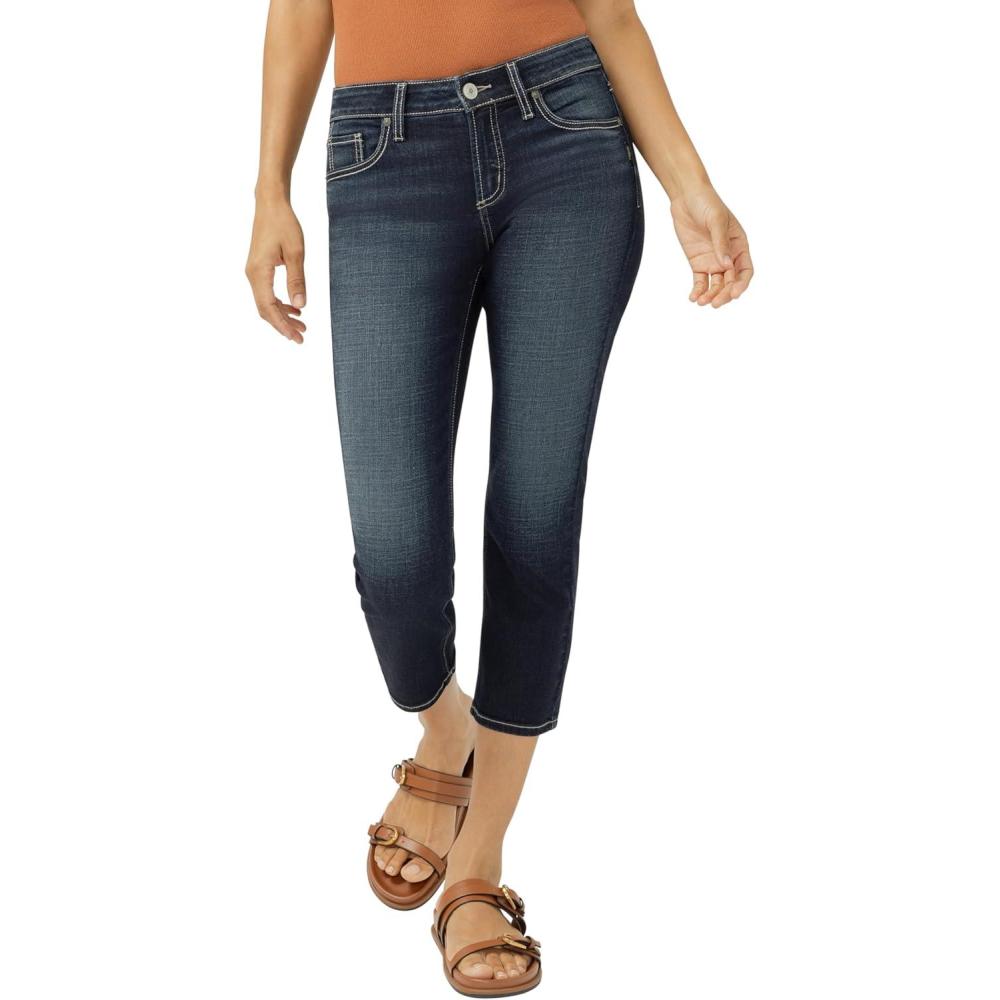 image:imageSilver Jeans Co Womens Elyse Mid Rise Comfort Fit Capri JeansBay St Louis