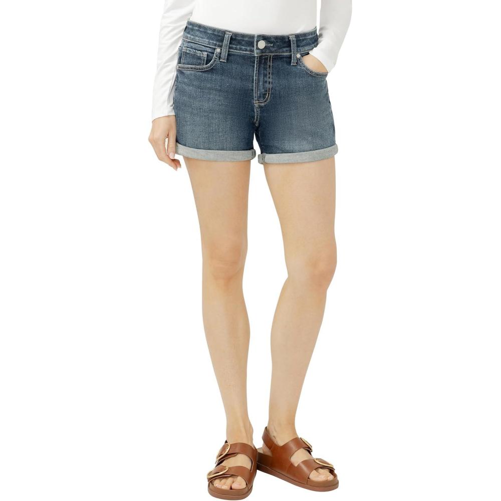 image:imageSilver Jeans Co Womens Elyse Mid Rise Comfort Fit Short Medium Wash 27W x 4L