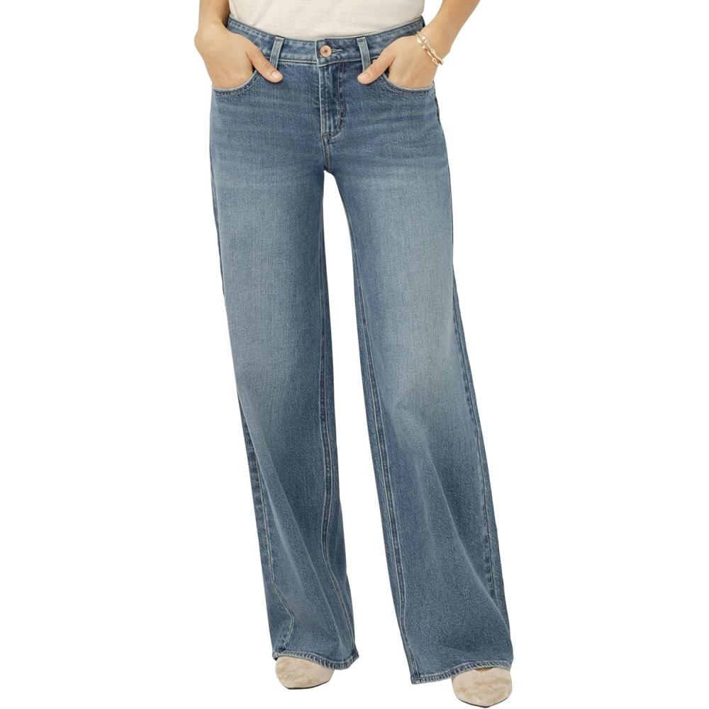 image:imageSilver Jeans Co Womens Suki Mid Rise Curvy Fit Wide Leg JeansSynth