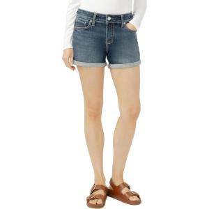 Silver Jeans Co. Women’s Elyse Mid Rise Comfort Fit Short, Medium Wash, 27W x 4L