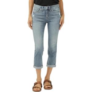 Silver Jeans Co. Women’s, Suki Mid Rise Curvy Fit Capri Jeans, Medium Wash, 22W