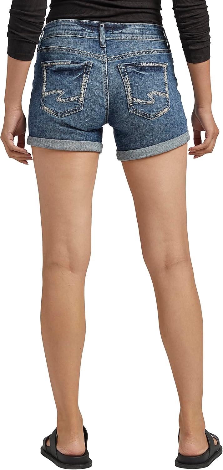 image:imageSilver Jeans Co Womens Britt Low Rise Curvy Fit ShortMed Wash Eae394